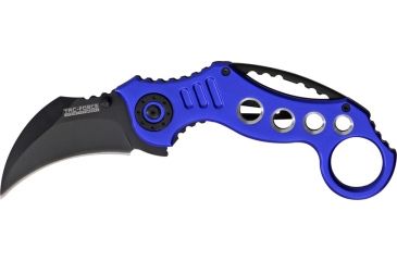 Image of Miscellaneous Speed Assisted Karambit Folding Knife,2.375in,Assisted Opening Curved Blade,Electric Blue Anodized Alum Handle M3836