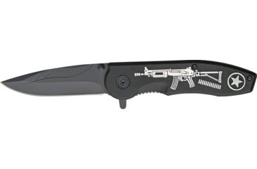 Image of Miscellaneous Speed Assisted Tactical Folding Knife,3.25in,Black Stainless Blade,Black Alum Handle M3798