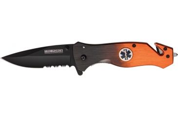 Image of Miscellaneous Speed Assisted Two Tone Folding Knife,3.25in,Drop Point Blade,Black And Orange Anodized Alum Handle M3893