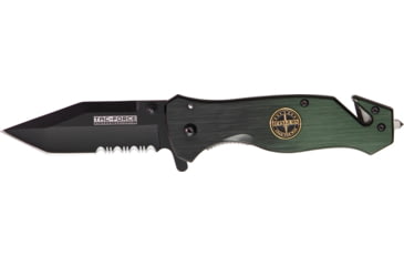 Image of Miscellaneous Speed Assisted Two Tone Folding Knife,3.25in,Tanto Blade,Black And Hunter Green Anodized Alum Handle M3896