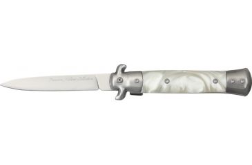 Image of Miscellaneous Speed Milano Folding Knife,5.125in closed,Assisted Opening Blade,Stainless Handle/Imitation White Pearl Inserts M958
