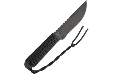 Image of Mission CSP A2 Black Cord Wrap Fixed Blade Knife, 5.25in, A2 Tool Steel, Drop Point, Black, Cord Wrapped Handle MS1901