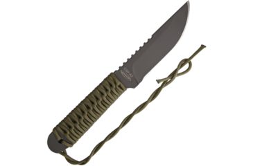 Image of Mission CSP A2 OD Cord Wrap Fixed Blade Knife, 5.25in, A2 Tool Steel, Drop Point, OD Green, Cord Wrapped Handle MS1909