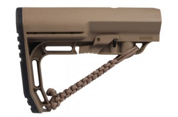 Image of Mission First Tactical Battlelink Minimalist Stock Military With NRAT Strap For Mil Spec Size 1.148 Diameter Receiver Extensions Scorched Dark Earth