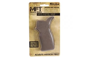 Image of Mission First Tactical Engage AR15/M16 Enhanced Pistol Grip with finger grooves and oversized palm swell, Scorched Dark Earth, EPG27-SDE