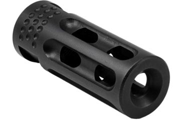 Image of Mission First Tactical Evolv AR15 Muzzle Device 2, w/pre drilled tapping hole, Black, E2ARMD2RSC