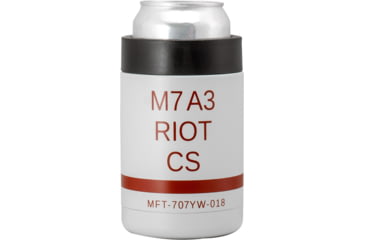 Image of Mission First Tactical M7A3 Riot CS Can Cooler, White / Red, 12oz, DM18CS-CAN