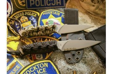 Image of Mission MBK-Ti Fixed Blade Knife,4in,Standard Edge Spear Point Blade,Skeletonized Handle/Olive Green Cord Wrap MS0309