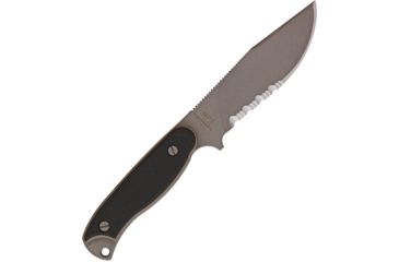 Image of Mission MPS-Ti Fixed Blade Knife, 5in, Partially Serrated, Black G10 Onlay Handle MS0717PS