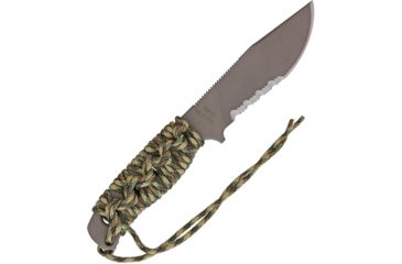 Image of Mission MPS-Ti Fixed Blade Knife, 5in, Partially Serrated, Skeletonized Handle, Multi-Camo Cord Wrap MS0708PS