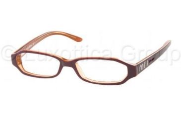 Image of Miu Miu Eyeglasses MU03EV-5BY1O1-4914 with Rx Prescription Lenses Purple Orange Crystal Frame - Purple Orange Crystal Frame w/ 49 mm Diameter Lenses
