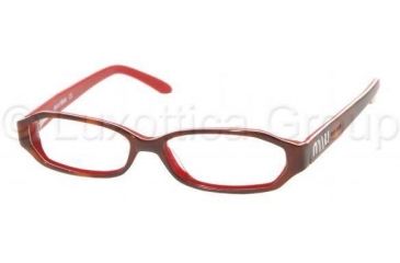 Image of Miu Miu Eyeglasses MU03EV with Rx Prescription Lenses 7O81O1-4914 - Dark Havana-brown 