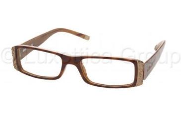 Image of Miu Miu Eyeglasses MU10EV with Rx Prescription Lenses 7O51O1-4917 - Tortoise-linen-birch 