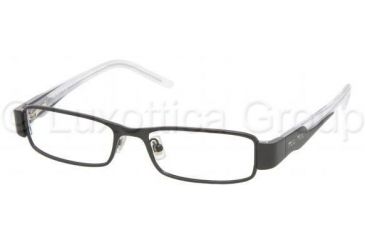Image of Miu Miu MU 51GV Eyeglasses, Gloss Black Frame w/NonRx 49 mm Diameter Lenses, 7AX1O1 4916