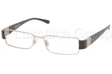 Image of Miu Miu MU65EV Progressive Eyeglasses, Matte Silver Frame / 49 mm Prescription Lenses, 1AP1O1 4916