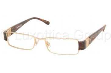 Image of Miu Miu Eyeglasses MU65EV with No-Line Progressive Rx Prescription Lenses 1BK1O1-5116 - Matte Gold 