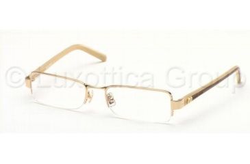 Image of Miu Miu Eyeglasses with No Line Progressive Rx Prescription Lenses MU60DV 1BE1O1-5017 - White Gold 