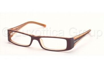 Image of Miu Miu MU01DV SV Prescription Eyeglasses Purple Orange Crystal Frame / 50 mm Prescription Lenses, 5BY1O1-5016, Select Frame Color / Lens Purple Orange Crystal Frame / 50 mm Prescription Lenses