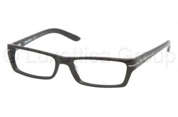 Image of Miu Miu Eyeglasses MU01GV with No-Line Progressive Rx Prescription Lenses, Select Frame Color / Lens Diameter Gloss Black Frame / 51 mm Prescription Lenses