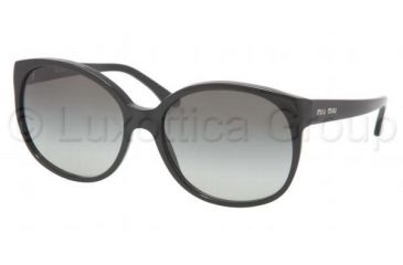 Image of Miu Miu MU 04LS Sunglasses, Gloss Black Frame / Gray Gradient Lenses, 1AB5D1 5917
