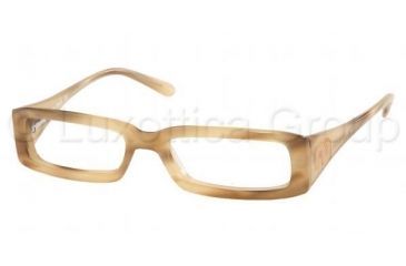 Image of Miu Miu Eyeglasses MU05EV with No-Line Progressive Rx Prescription Lenses, Select Frame Color / Lens Diameter Honey Frame / 50 mm Prescription Lenses