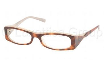 Image of Miu Miu MU10FV Progressive Eyeglasses, Tortoise Linen Frame / 50 mm Prescription Lenses, 7N71O1 5016