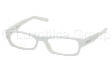 Image of Miu Miu Eyeglasses MU17FV with No-Line Progressive Rx Prescription Lenses, Select Frame Color / Lens Diameter P ice-White M sh. Silver Frame / 52 mm Prescription Lenses