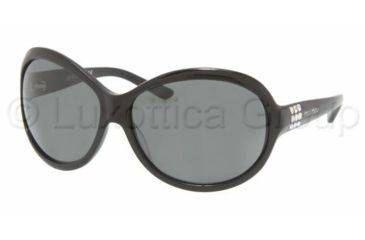 Image of Miu Miu MU 18IS Sunglasses Styles Gloss Black Frame / Gray Lenses, 1AB1A1-6214, Miu Miu MU 18IS Sunglasses Styles Gloss Black Frame / Gray Lenses