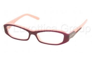 Image of Miu Miu MU 20FV Eyeglasses Styles Red-White/Powder Frame w/Non-Rx 51 mm Diameter Lenses, 7UO1O1-5114