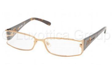 Image of Miu Miu MU55FV SV Prescription Eyeglasses - Shiny Brass Demo Lens Frame / 50 mm Prescription Lenses, 7OE1O1-5016