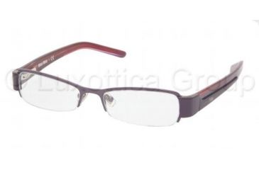 Image of Miu Miu MU56GV Progressive Eyeglasses Metallic Amethyst Frame / 52 mm Prescription Lenses, ZVV1O1-5216