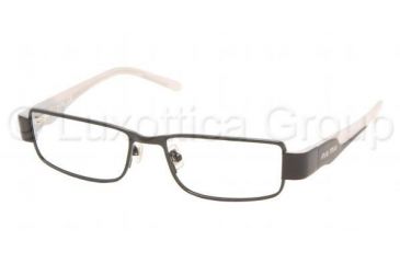 Image of Miu Miu MU63FV SV Prescription Eyeglasses - Gloss Black Frame / 50 mm Prescription Lenses, 7AX1O1-5016
