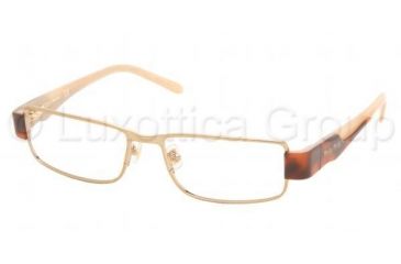 Image of Miu Miu MU63FV SV Prescription Eyeglasses - Shiny Brass Demo Lens Frame / 50 mm Prescription Lenses, 7OE1O1-5016