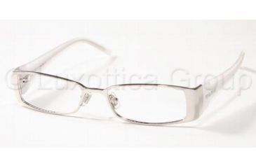 Image of Miu Miu MU 68DV Eyeglasses Styles -  Shiny Silver (White-Ice) Frame w/Non-Rx 51 mm Diameter Lenses, 7BD1O1-5116