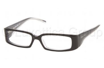 Image of Miu Miu MU02EV Progressive Eyeglasses, Black Crystal Frame w/ 50 mm Diameter Lenses, 5BM1O1-5015
