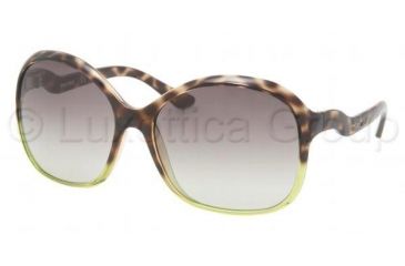 Image of Miu Miu Sunglasses MU06LS SBZ4M1-5916 - Brown Tortoise On Green Frame, Green Gradient Lenses, 59mm Lens Diameter