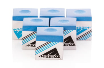 Image of Mizerak Billiard / Pool Cue Chalk, 6/Pack, Blue/White, P1810