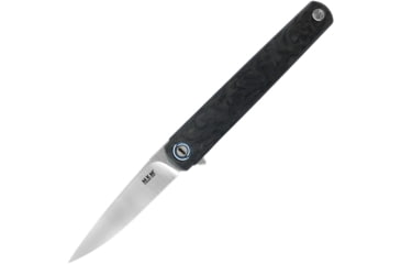Image of MKM Flame Framelock Drop CF Folding Knife, 2.88 satin finish Bohler M390 stainless drop poin, Marbled carbon fiber handle with Sandblast finish , MK FL01-FCT