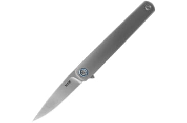 Image of MKM Flame Framelock Drop Folding Knife, 2.88 stonewash finish Bohler M390 stainless drop , Gray sand blast finish titanium handle, MK FL01-TSW