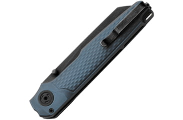 Image of MKM Miura Button Lock Folding Knife, 2.75in, Black Stonewash Fnish CPM MagnaCut Stainless Sheepsfoot Blade, Gray Textured Aluminum Handle., MK MI-AGYB