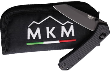 Image of MKM Yipper Crossbar Lock Folding Knife by Ben Petersen, 2.83in, CPM MagnaCut, Black Coated Sheepsfoot Blade, Black G10 Handle, MK YP-GBKB