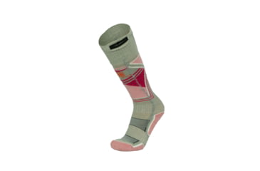 Image of Mobile Warming Premium 2.0 Merino Heated Socks - Womens, Gary/Pink, Medium, MWWS07010321