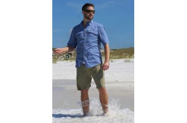 Image of Mojo Sportswear Company Coastal Linen Shirt Short Sleeve - Mens, Nautical Navy, Extra Large, NTCN - XL - CSTL SHT SS