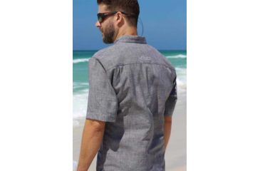 Image of Mojo Sportswear Company Coastal Linen Shirt Short Sleeve - Mens, Octopus Ink, 3XL, OCTIN - XXXL - CSTL SHT SS