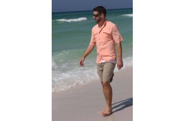 Image of Mojo Sportswear Company Coastal Linen Shirt Short Sleeve - Mens, Sailor Sunset, 2XL, SLSNST - XXL - CSTL SHT SS