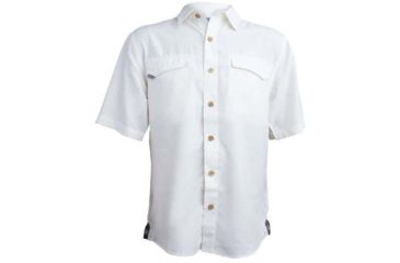 Image of Mojo Sportswear Company Coastal Linen Shirt Short Sleeve - Mens, White Caps, 3XL, WHTCP - XXXL - CSTL SHT SS