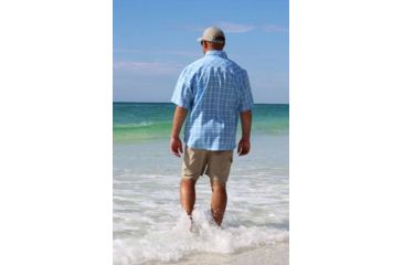 Image of Mojo Sportswear Company Coastal Plaid Shirt Short Sleeve - Mens, Heron Blue, Extra Large, HRNBL - XL - CPLS SS