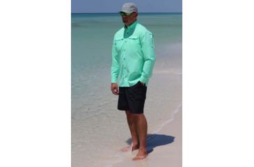 Image of Mojo Sportswear Company Mr. Big Performance Vented Shirt Long Sleeve - Mens, Skiff Green, Medium, SKGGR - M - MBPRFVS