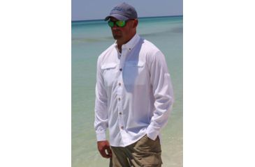 Image of Mojo Sportswear Company Mr. Big Performance Vented Shirt Long Sleeve - Mens, White Caps, 2XL, WHTCP - XXL - MBPRFVS