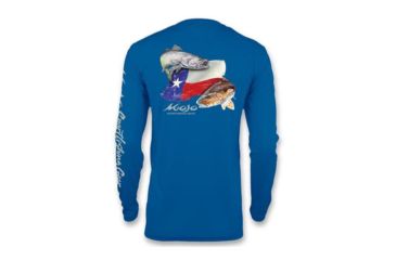 Image of Mojo Sportswear Company Wireman X Redfish/Trout TX Flag - Mens, Mojo Blue, Extra Large, MJBL - XL - MJWRMNXRTTXF